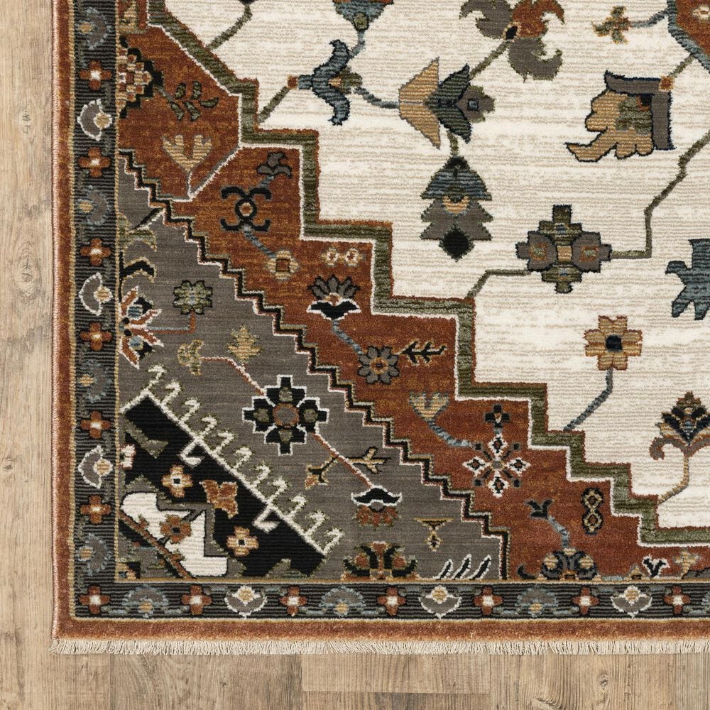 Oriental Weavers Keira Rust and Ivory 5&#39;3&quot; x 7&#39;6&quot; Area Rug, , large
