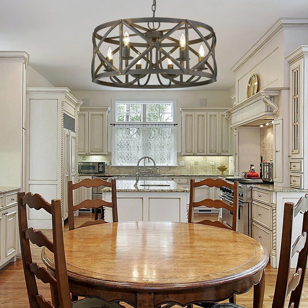 Golden Lighting Alcott 6-Light Chandelier in Antique Black and Gold, , large