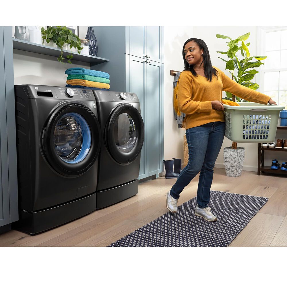 GE 7.8 Cu. Ft. Capacity Smart Front Load Electric Dryer in Carbon Graphite, , large