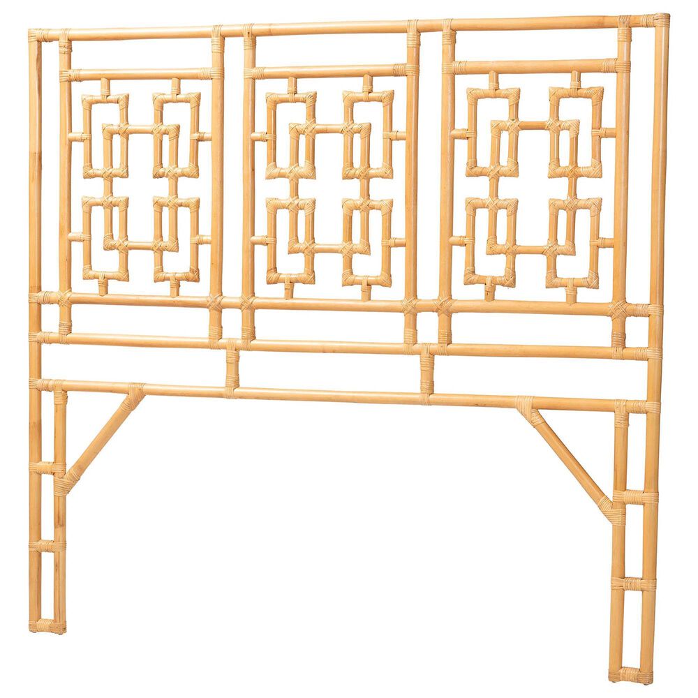 Baxton Studio Galvan Queen Headboard in Light Honey, , large