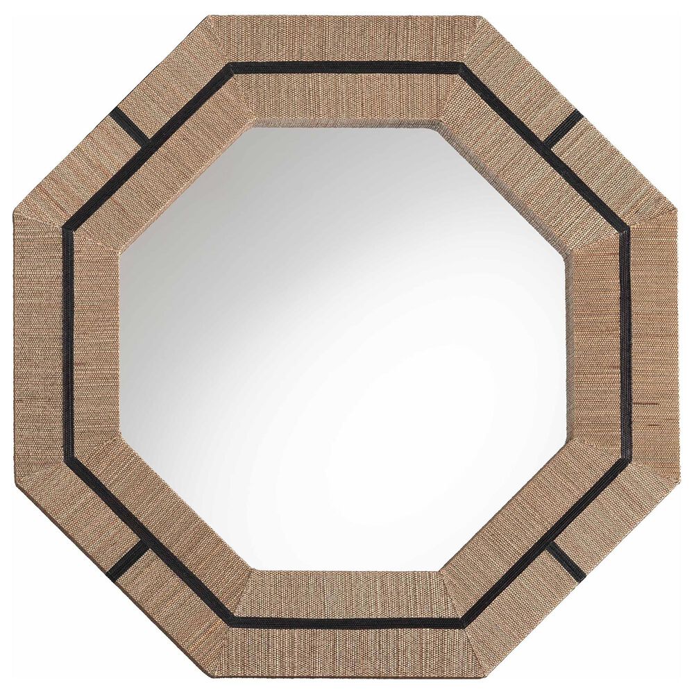 Baxton Studio Mirai Octagon Accent Mirror in Natural and Black, , large