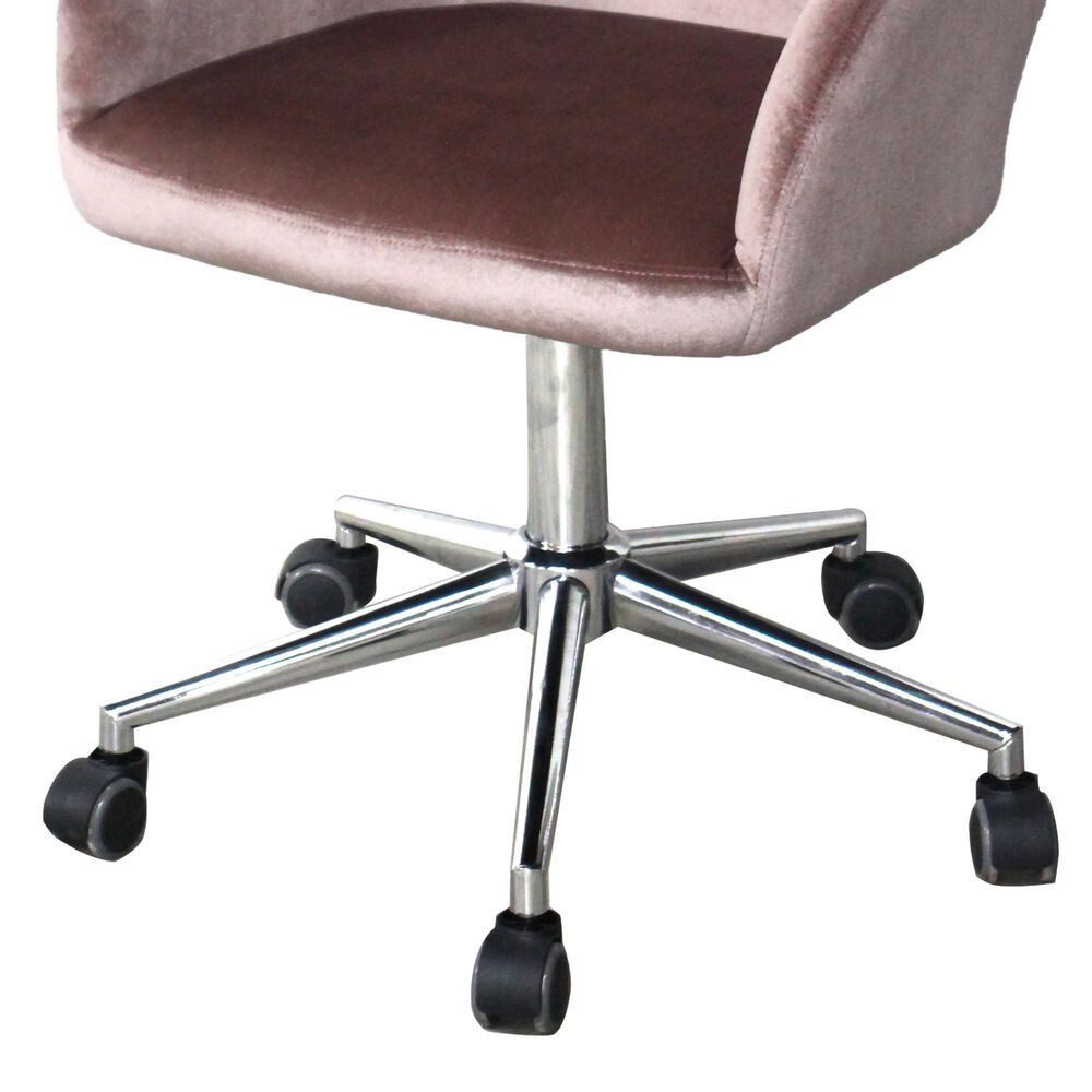 Impressions Vanity Colette Swivel Vanity Chair with Pink Cushion in Silver Chrome, , large
