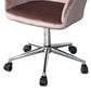 Impressions Vanity Colette Swivel Vanity Chair with Pink Cushion in Silver Chrome, , large