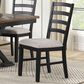 Lifestyle Set of 2 - Dining Side Chair in Black Finish with Gray Upholstered Seat, , large
