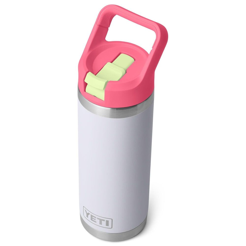 YETI Rambler 18 Oz Water Bottle with Color-Blocked Straw Cap in Mist, Pink and Grasshopper, , large