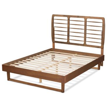 Baxton Studio Lucie King Platform Bed in Walnut Brown, , large