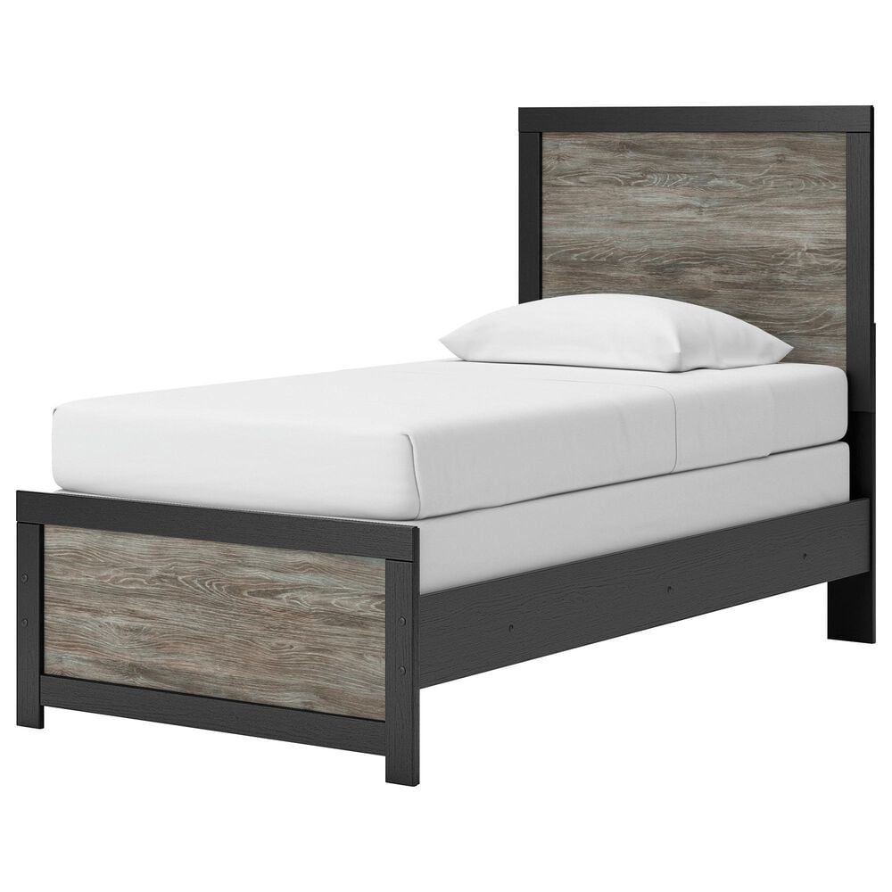 Ashley Broachmyn Twin Panel Bed in Black and Gray , , large