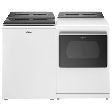 Whirlpool 5.3 Cu. Ft. Top Load Washer and 7.4 Cu. Ft. Top Load Gas Dryer Laundry Pair in White, , large