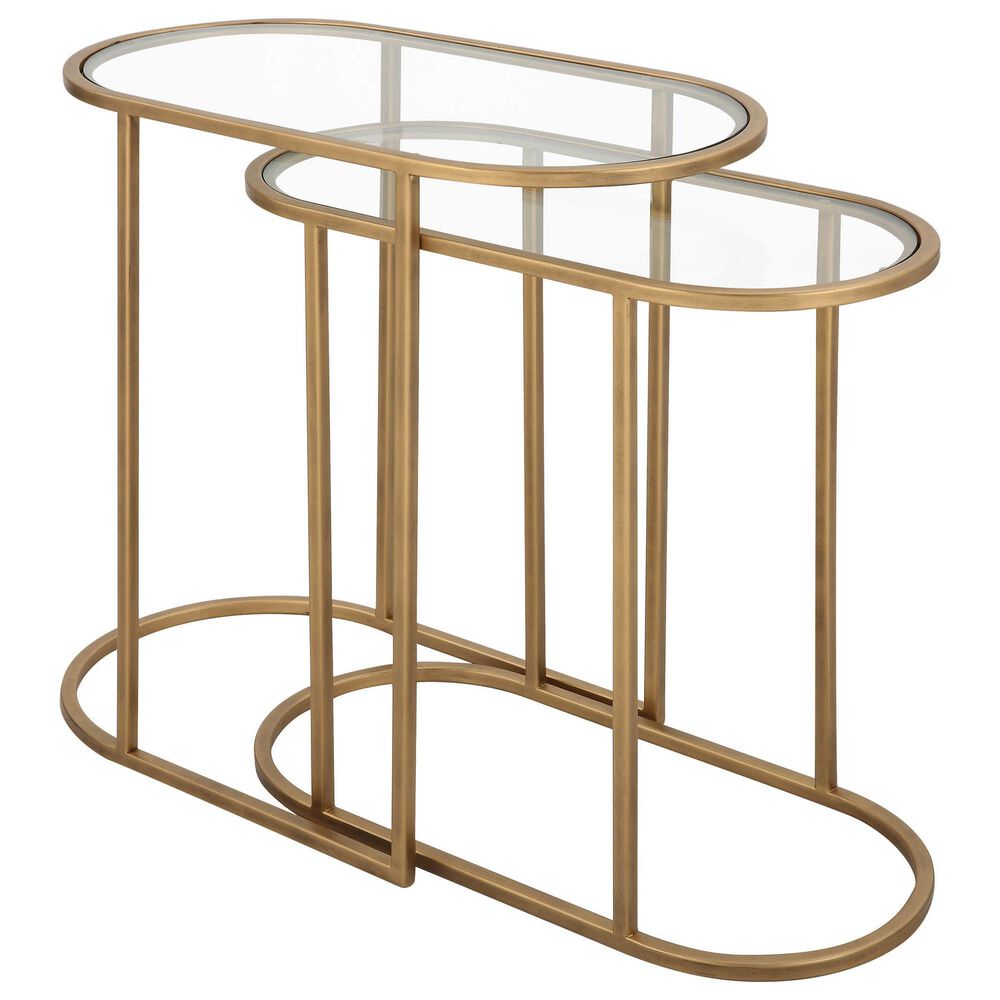 Uttermost 2-Piece Nesting Table Set in Brushed Brass, , large