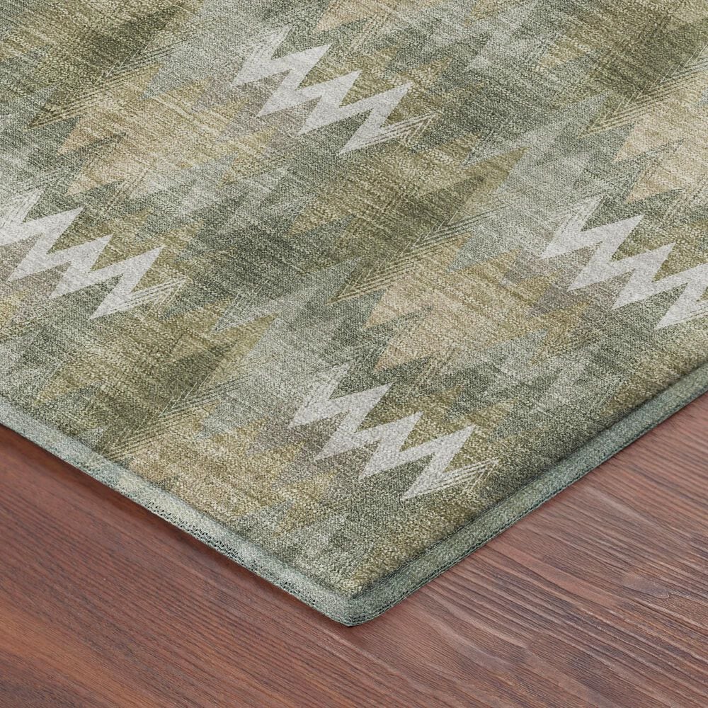 Dalyn Rug Company Soft Essentials Chevron Olive 8' Round Area Rug, , large