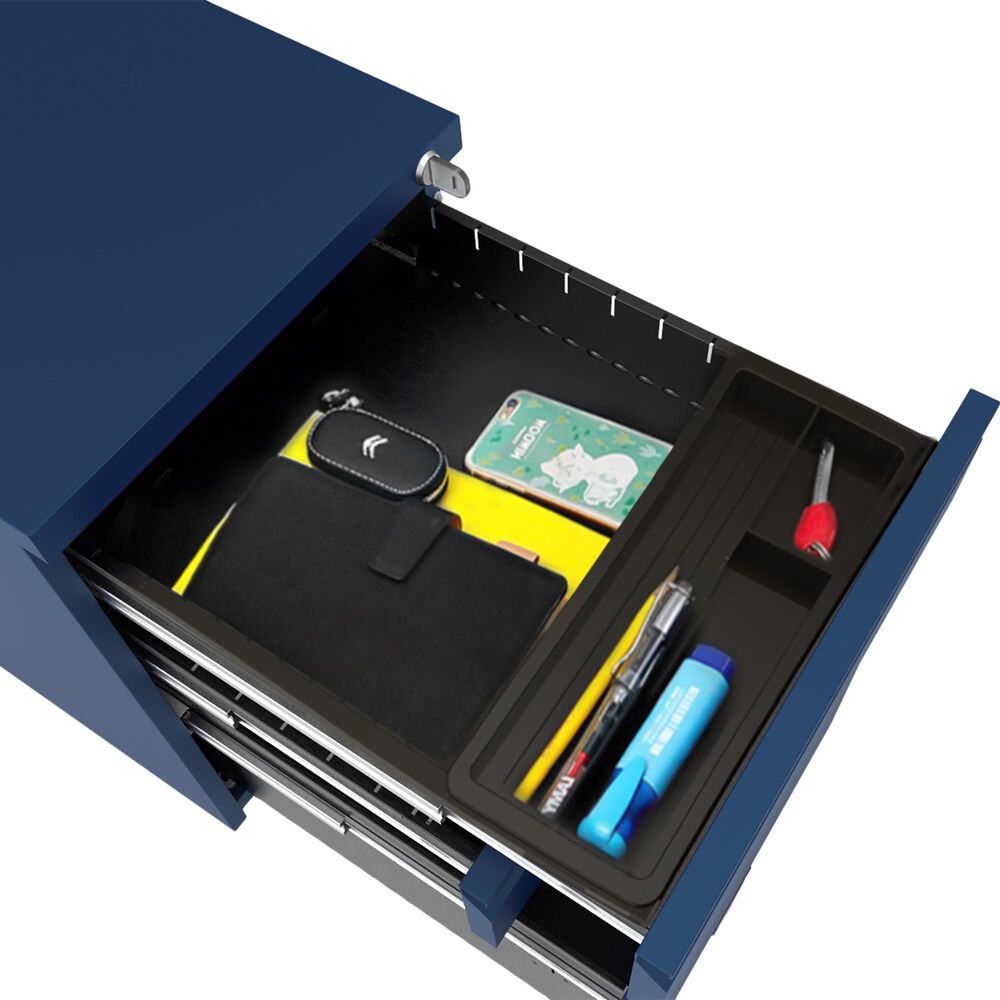 Furniture of America Crenshaw File Cabinet in Navy Blue, , large