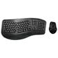 Adesso Wireless Ergo Keyboard and Laser Mouse Combo in Black, , large