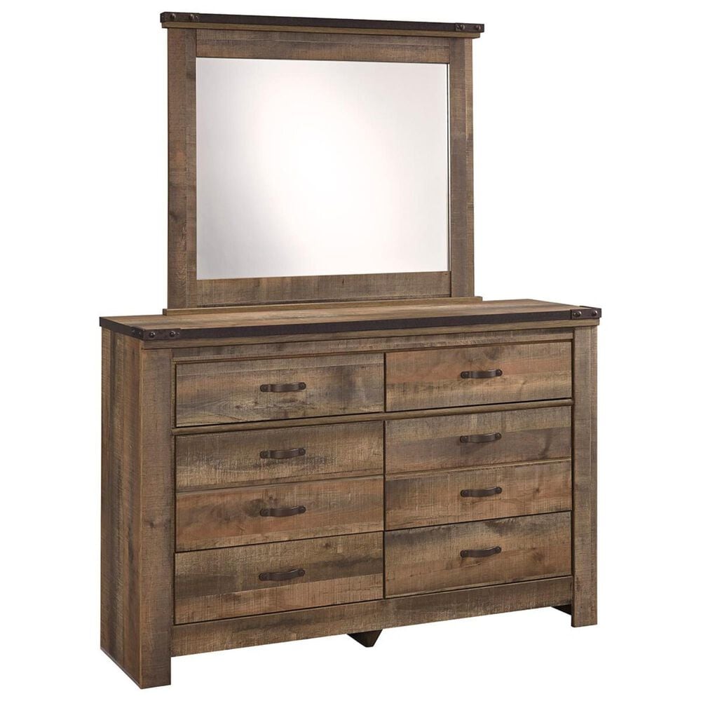 Ashley Trinell 5 Piece Twin Panel Bedroom Set in Brown, , large