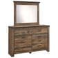 Ashley Trinell 5 Piece Twin Panel Bedroom Set in Brown, , large