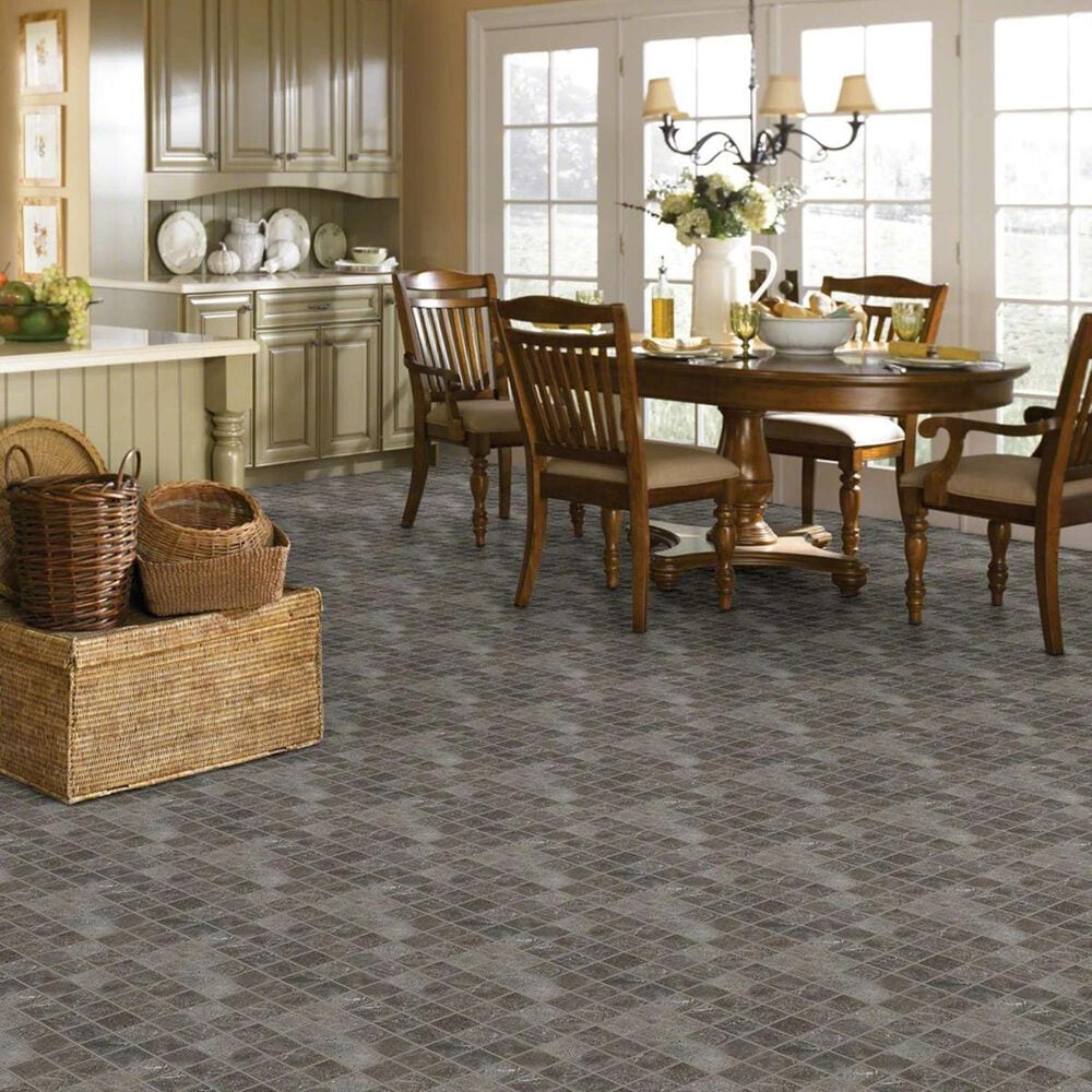 Shaw Oasis Dark Grey 13" x 13" Ceramic Mosaic Tile, , large