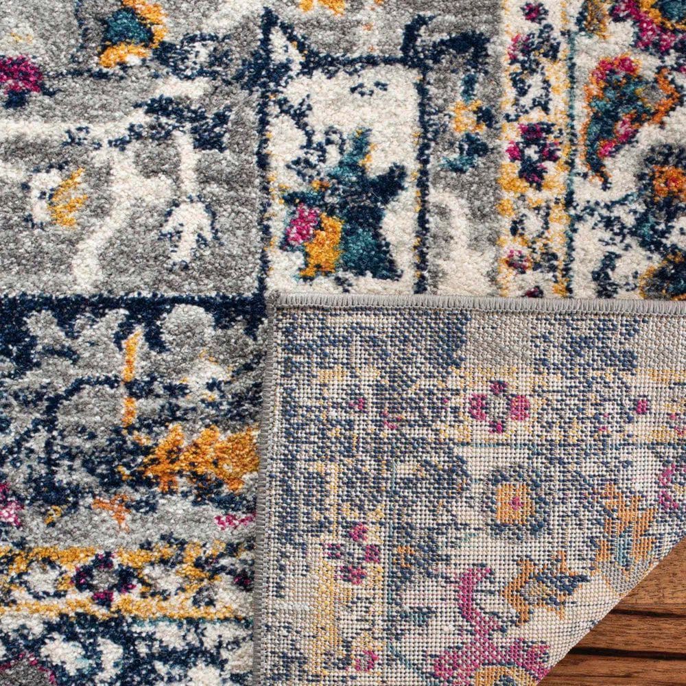 Safavieh Evoke EVK275G 2&#39;2&quot; x 7&#39; Grey and Navy Runner, , large