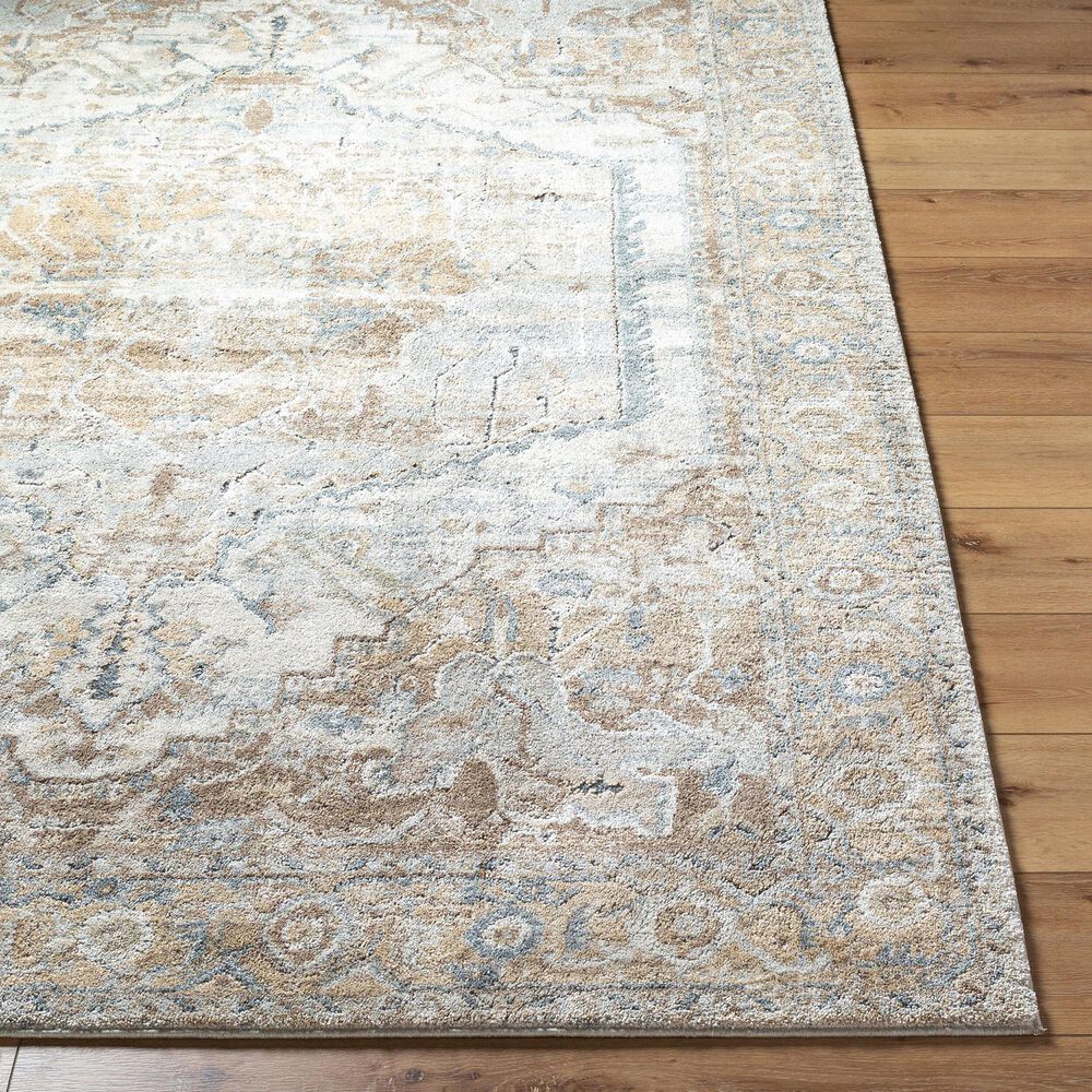 Surya Avellino AVL-2318 2&#39; x 2&#39;11&quot; Light Beige, Light Gray, Tan, Gray, Deep Teal and Light Olive Area Rug, , large