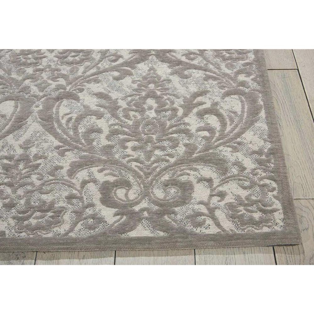 Nourison Damask DAS02 2&#39;3&quot; x 3&#39;9&quot; Ivory and Grey Area Rug, , large