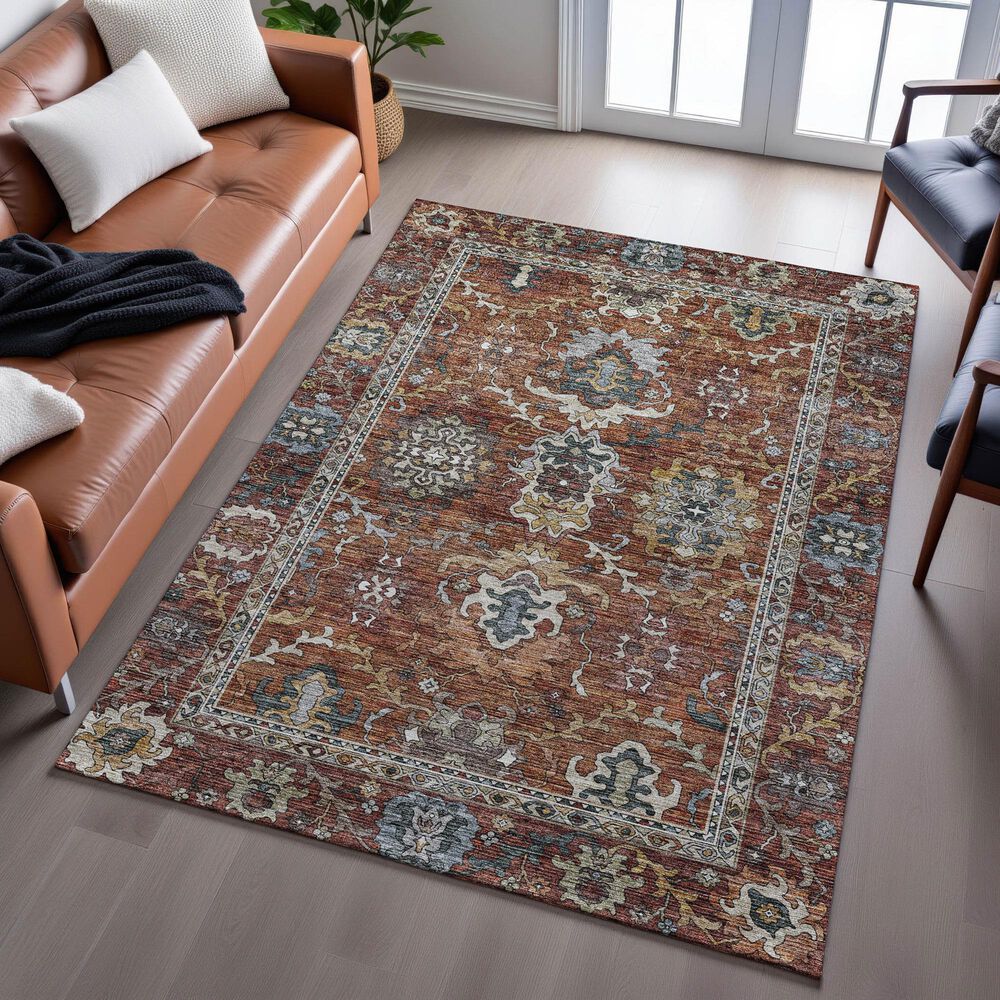 Dalyn Rug Company Silk Road Paprika, Chocolate, Ivory, Gold, Copper, Blue, Teal and Mocha 9&#39; x 12&#39; Area Rug, , large