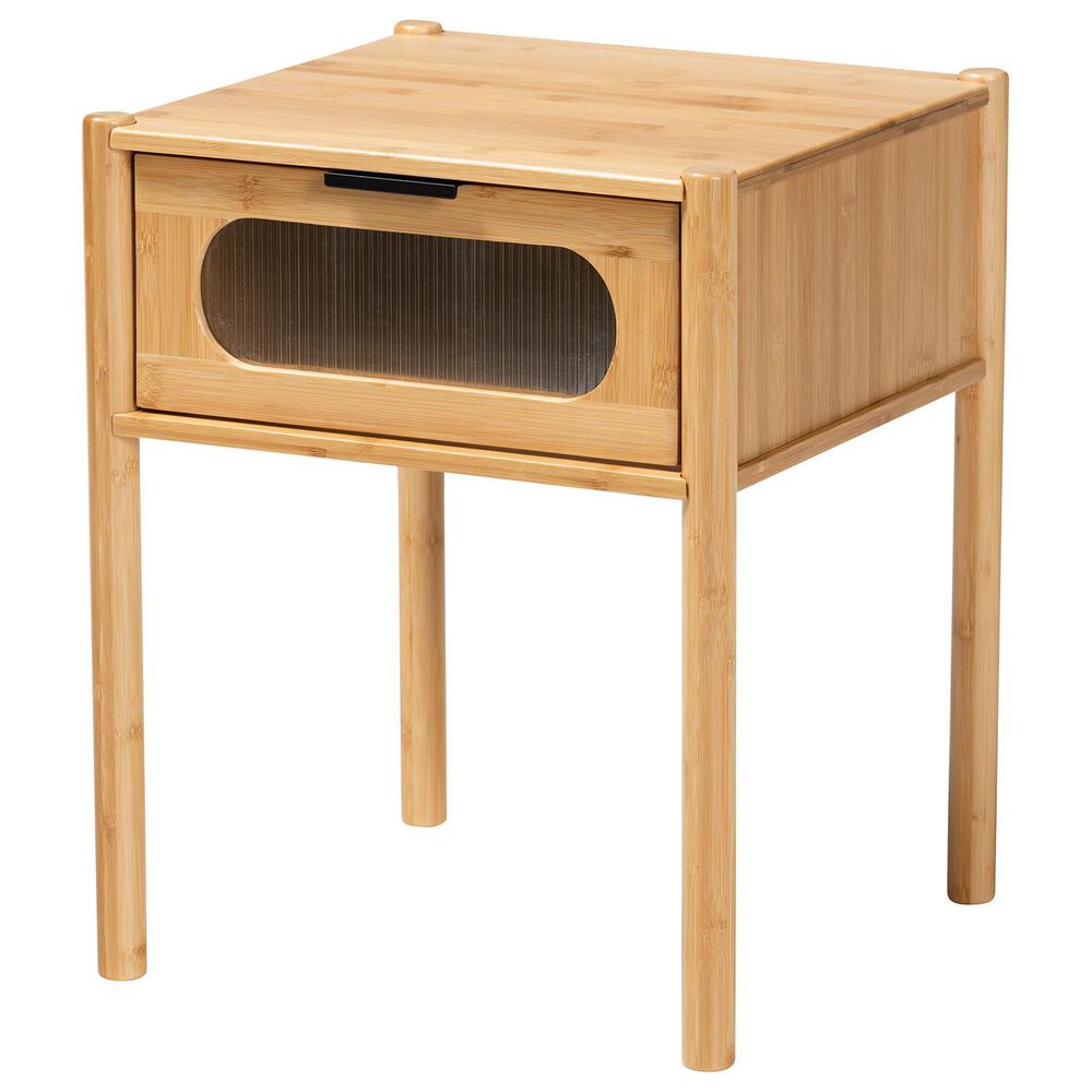 Baxton Studio Naresh 1-Drawer End Table in Natural Brown, , large