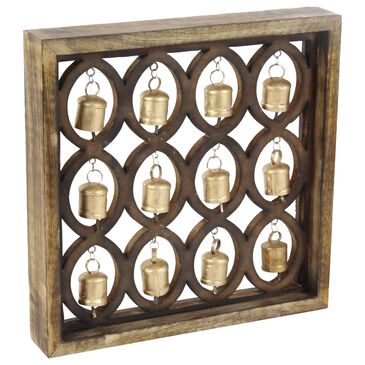 Maple and Jade 17" x 17" Farmhouse Mango Wood Wall Decor in Natural Brown, , large