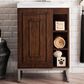 James Martin Vanities Alicante 24" Single Bathroom Vanity in Mid Century Acacia and Brushed Nickel with 5 cm White Glossy Resin Top and Rectangular Sink, , large