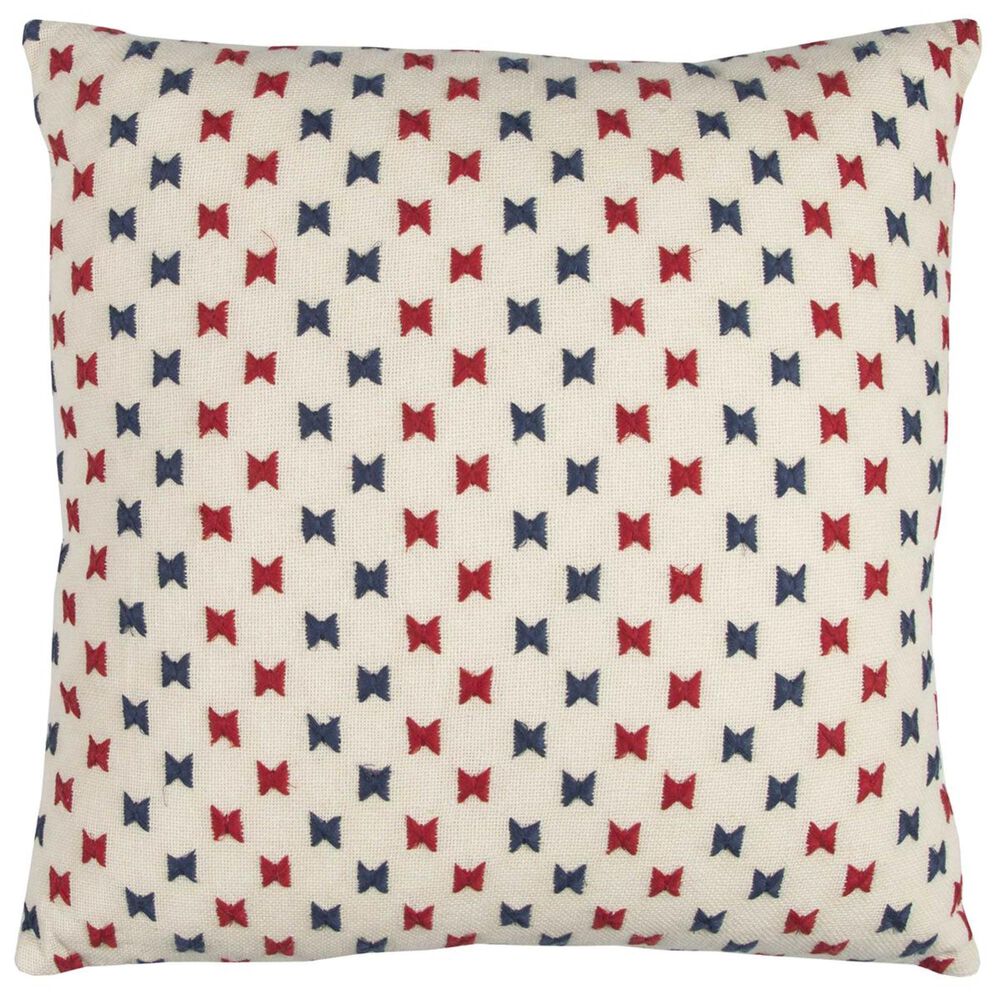 Rizzy Home 20" x 20" Pillow Cover in Neutral with Red and Blue, , large