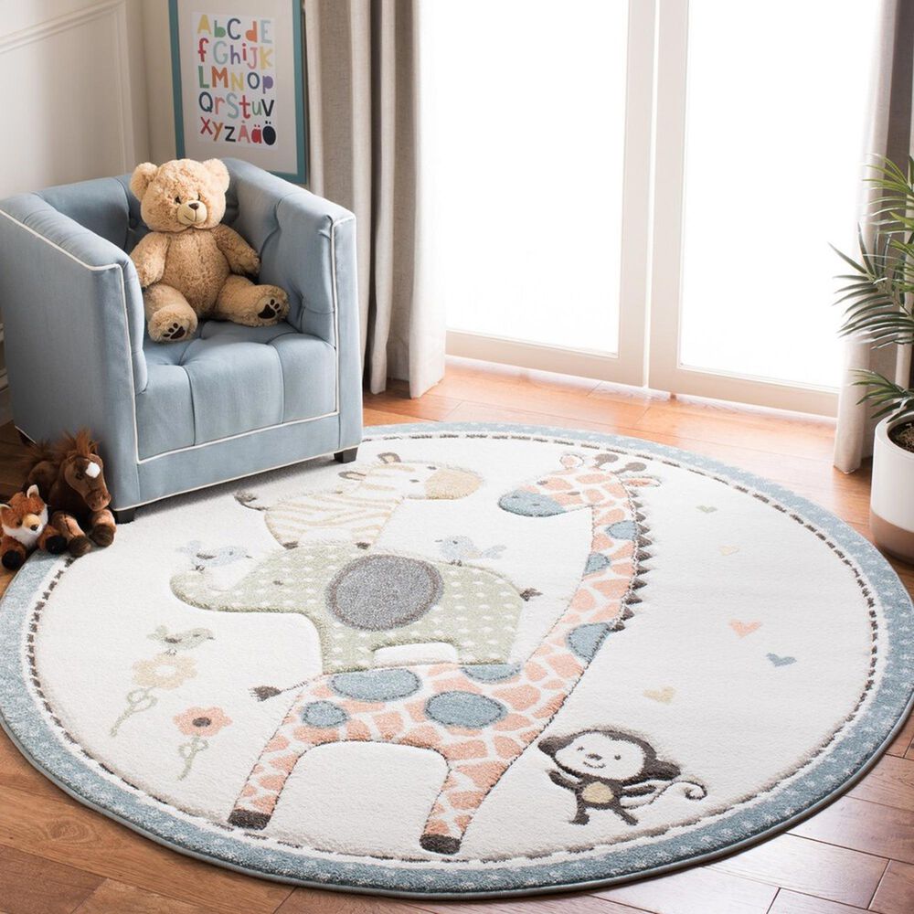Safavieh Carousel 3&#39; Round Ivory Kids  Area Rug, , large