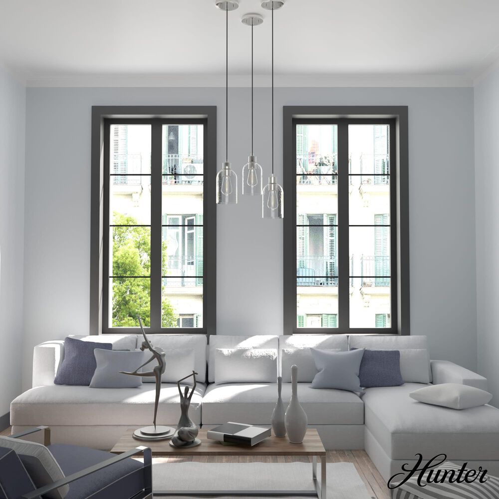 Hunter Lochmeade 1-Light Mini Pendant in Brushed Nickel, , large