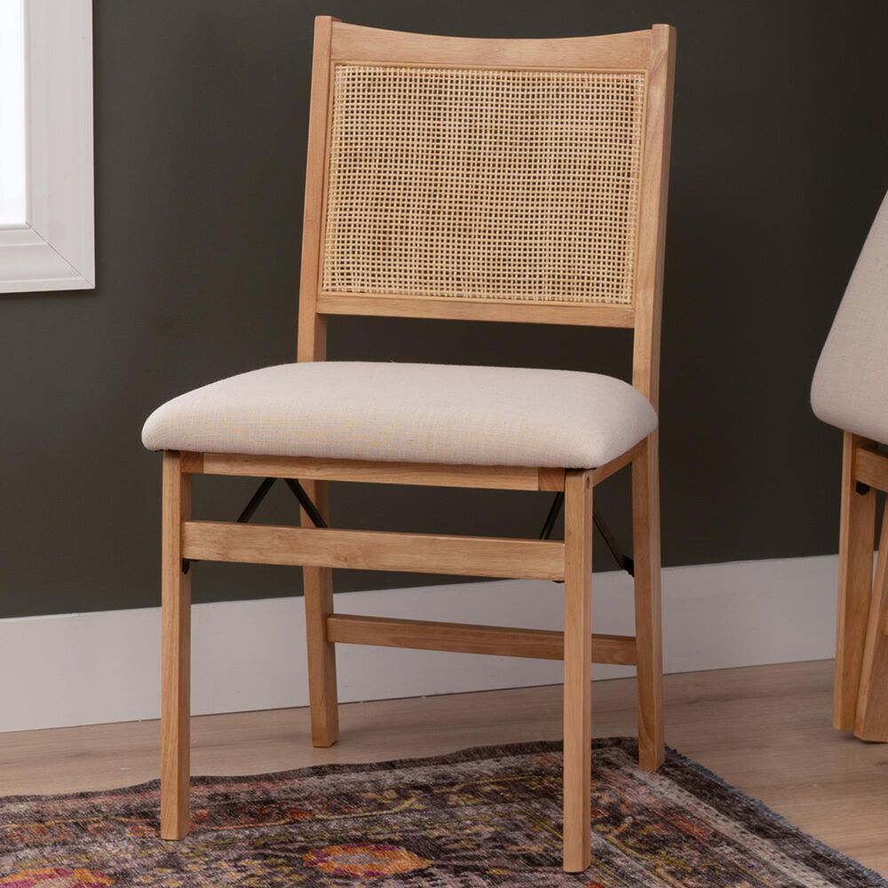 Linon Home Decor Bauer Cane Folding Side Chair in Natural, , large