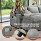 HOMLUX 107.87" Ultra-Comfort Chenille Sectional Sofa in Dark Gray, , large
