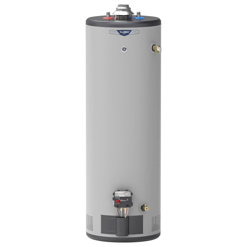 GE Appliances RealMAX Platinum 40-Gallon Tall Natural Gas Ultra Low-NOx Atmospheric Water Heater in Gray, , large