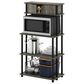 HOMLUX Turn-N-Tube 3-Tier Kitchen Storage Shelf with Top Cabinet in French Oak Grey and Black, , large