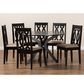 Baxton Studio Callie 7-Piece Dining Set in Sand/Dark Brown, , large