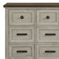 Mayberry Hill Farmington 9-Drawer Dresser in Medium Brown and Washed Stone, , large
