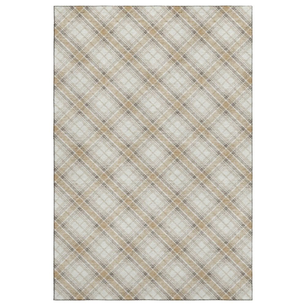 Dalyn Rug Company Soft Essentials Plaid Ivory 9" x 12" Indoor/Outdoor Area Rug, , large