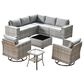 HOMLUX 9-Piece Wicker Sectional Patio Furniture Set in Dark Gray, , large