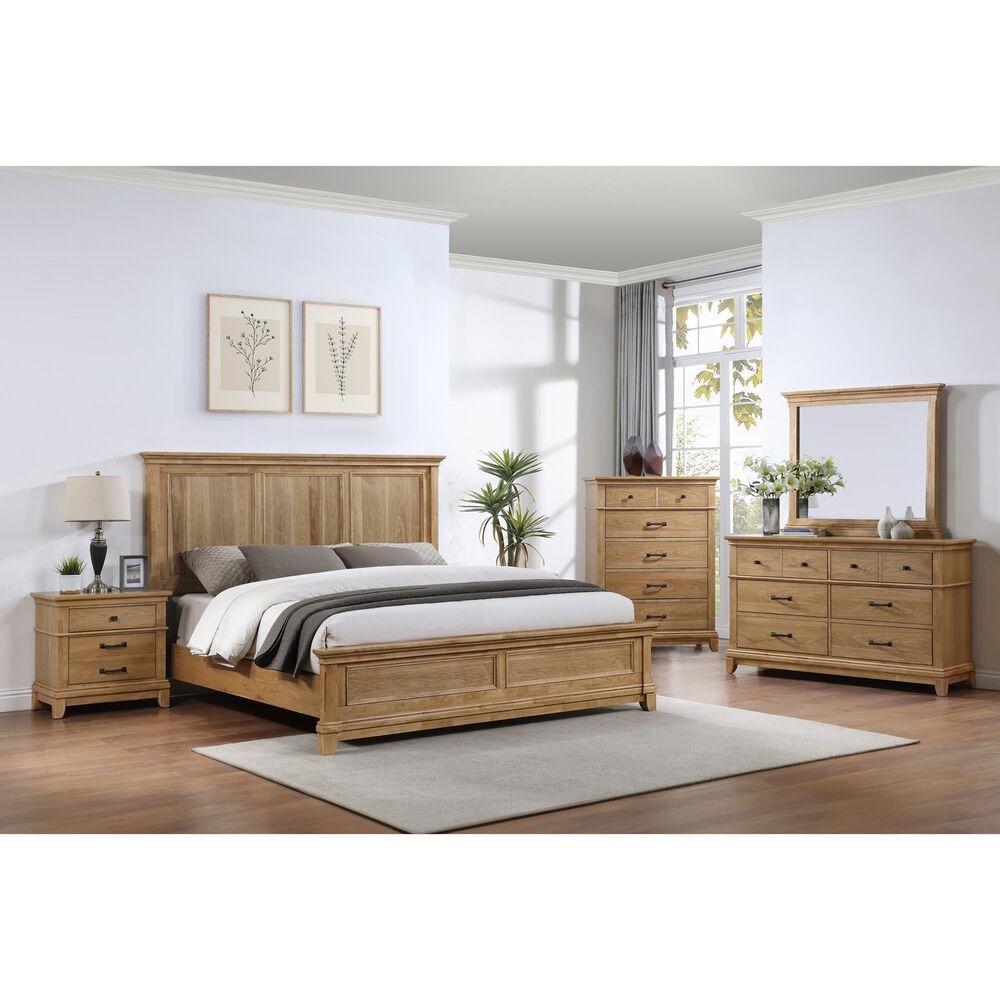 New Heritage Design Sunstone 4-Piece King Bedroom Set in Honey, , large