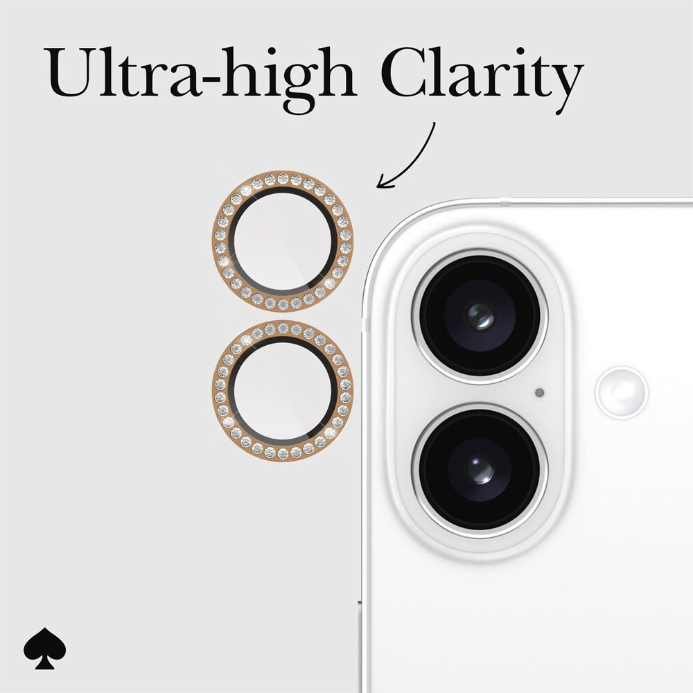 Kate Spade Aluminum Ring Lens Protector for iPhone 16 / iPhone 16 Plus in Stone, , large