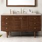 James Martin Vanities Amberly 60" Single Bathroom Vanity in Walnut with 3 cm Eternal Marfil Quartz Top and Rectangular Sink, , large