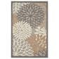 Nourison Aloha Floral 3" x 5" Natural Indoor/Outdoor Area Rug, , large