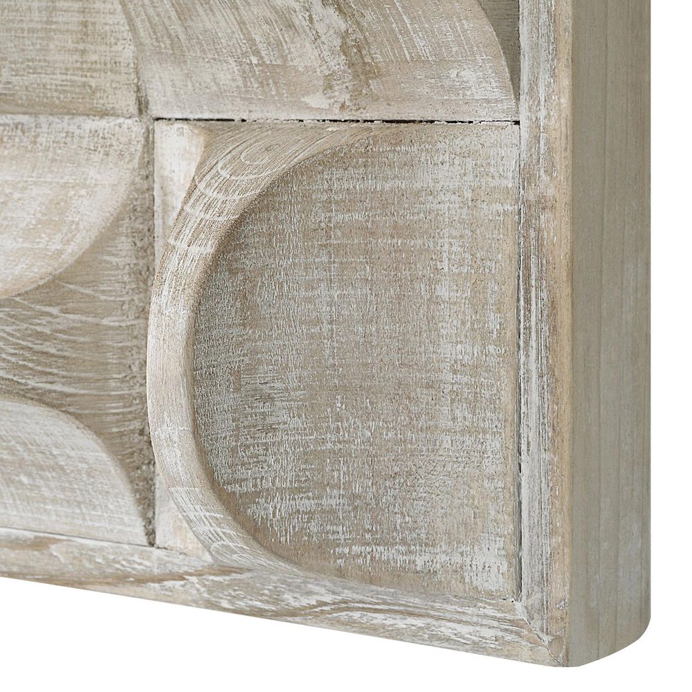 Uttermost Pickford 20&quot; x 20&quot; Wood Wall Decor in Natural Wash and Ivory, , large