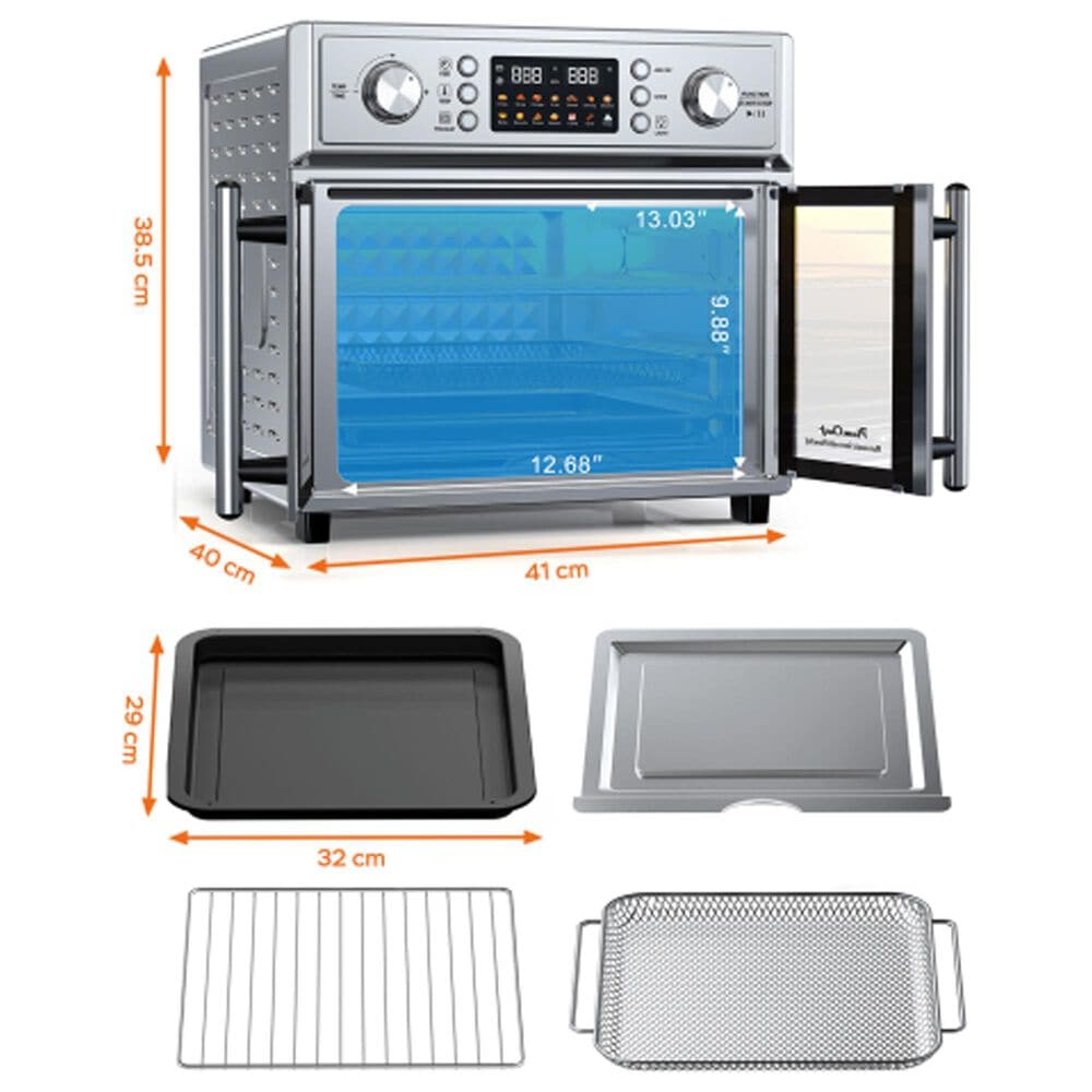 HOMLUX 26 Qt Large Air Fryer Toaster Oven in Silver, , large