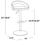 LumiSource Grotto Adjustable Bar Stool with Grey Faux Leather Upholstery in Gold (Set of 2), , large