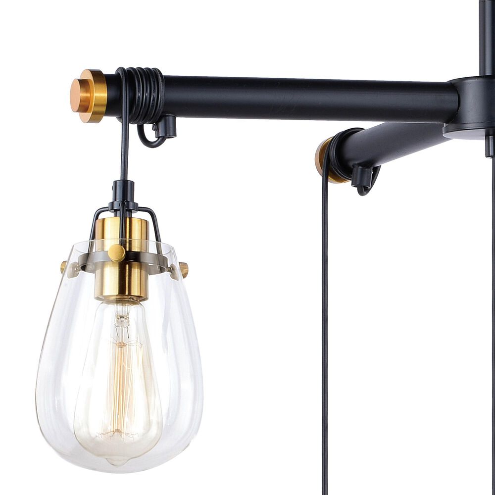 Vaxcel Kassidy 5-Light Chandelier in Black and Natural Brass, , large
