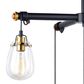 Vaxcel Kassidy 5-Light Chandelier in Black and Natural Brass, , large