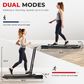 Sunny Health & Fitness Pacer Smart Compact Auto Incline Treadpad Folding Treadmill in Black, , large