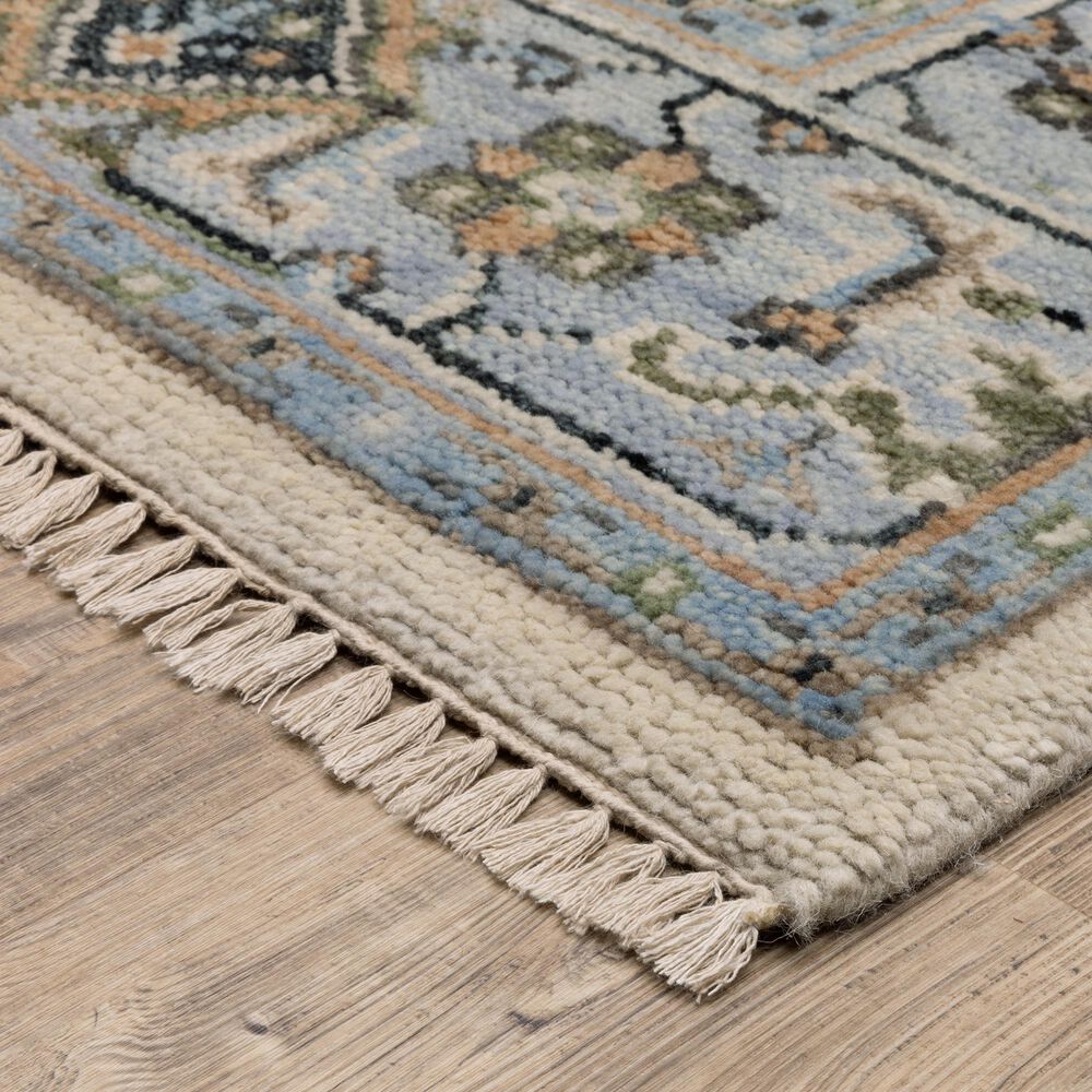 Oriental Weavers Majorca Ivory and Blue 6&#39; x 9&#39; Area Rug, , large
