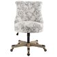 Linon Home Decor Sinclair Office Chair with Floral Gray Cushion in Grey Wash, , large