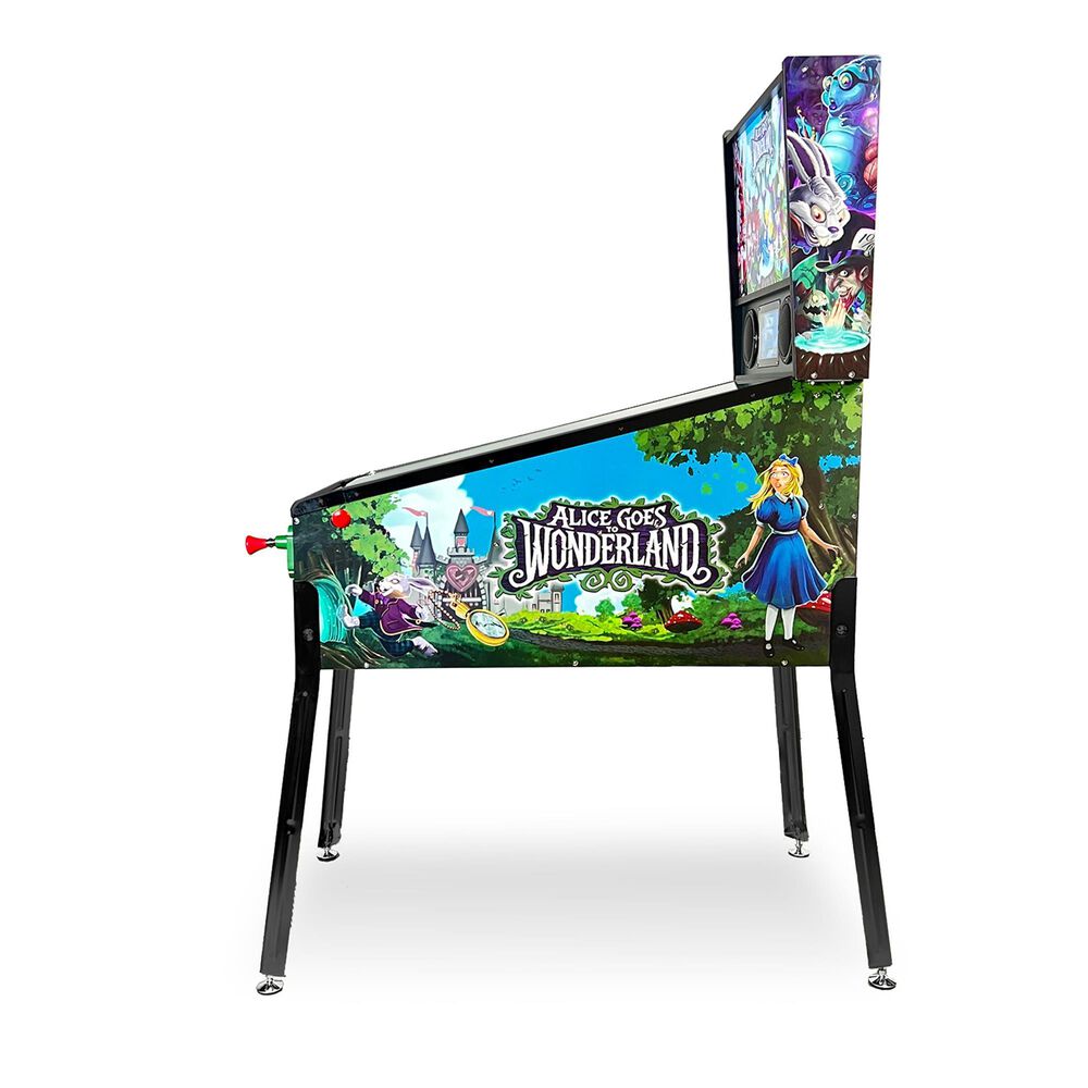 Wonderland Amusements Alice Goes to Wonderland Pinball Machine in Black, , large